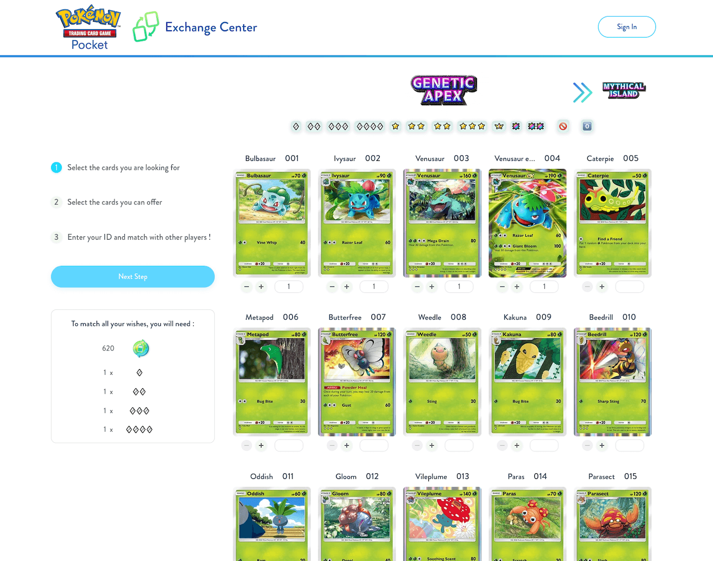 Select cards you are looking for